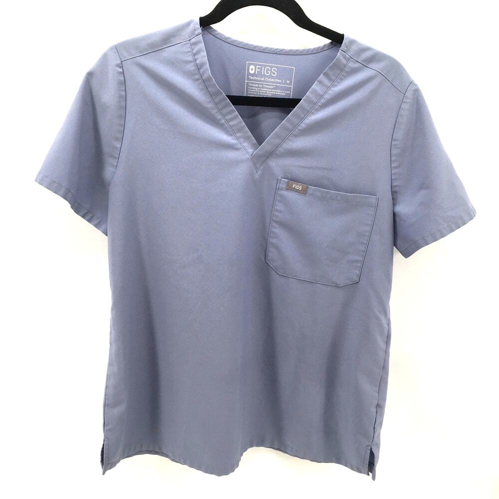 FIGS Catarina One-Pocket Scrub Shirt Top Vapor Blue M Medium Nursing Healthcare